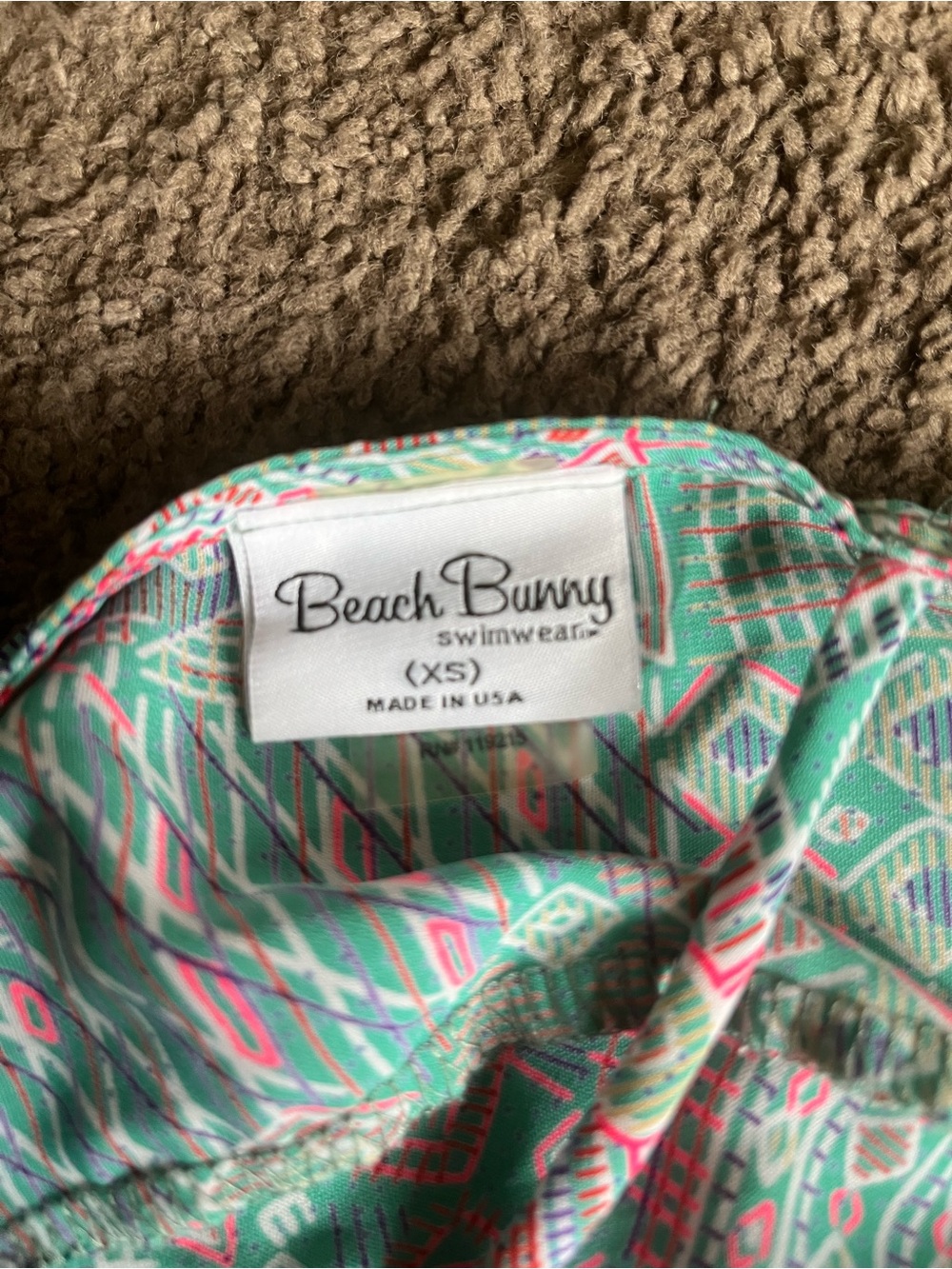 Beach Bunny Mint & Pink Geometric Girls Romper - Picture 3 of 4